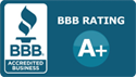 Better Business Bureau Accredited, A+ Rating Logo